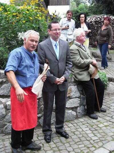 Zusammen mit Fischermeister Thamm beim Fischer- und Fährmannfest 2012